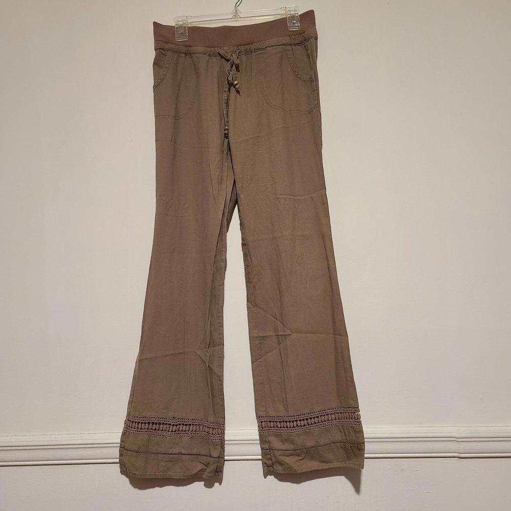 Women's Love Tree Pants Embroidery Boho Wide Leg Medium M